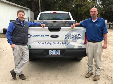 cape fear hvac techs by truck