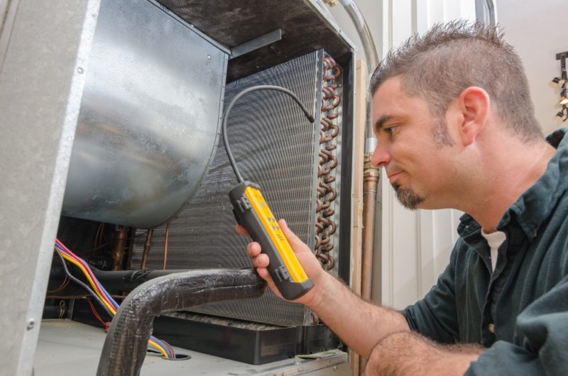 technician checks system