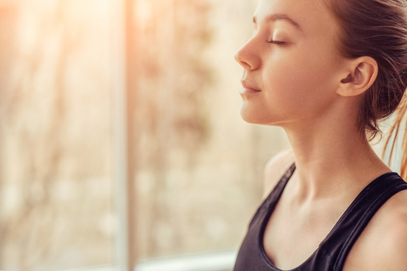 Woman Breathing